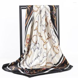 Scarves Luxury Scarf Women Designers For Hair Head Bandana Neckerchief Elegant Headband Foulard Female Beach Headscarf 90x90