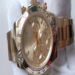 Meistverkaufte hochwertige Uhr 40 mm Cosmograph 116523 116503 Kein Chronograph 18 Karat Goldstahl Mechanisch Automatik Herren Herren W248z