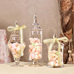 Storage Bottles Transparent Glass Jars With Lid European Wedding Center Ornaments Afternoon Tea Desktop Candy Creative Home Decor