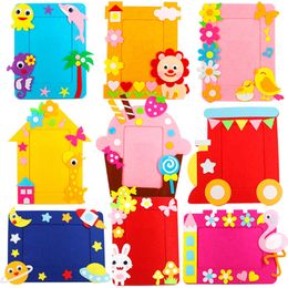 Arts and Crafts 9Pcs/set DIY Cartoon Animal 6 Inch Po Frame Children Handmade Craft Art Toys for Kids Girl Home Decor Kindergarten Applique 230923