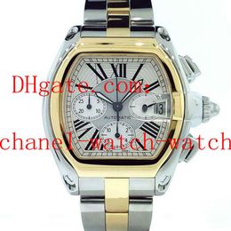 High Quality High Quality XL W62027Z1 Mens Date Watch 18k YELLOW GOLD And Steel Chronograph Quartz Movement Mens Watches240d