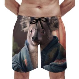 Men's Shorts Koala Board Summer Amazing Portraits Dapper Clothing Casual Beach Male Surfing Fast Dry Design Swim Trunks