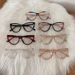 Sunglasses Fashion Cat Eye Anti Blue Light Glasses Women Retro Triangle Metal Frame Female Radiation Protection Spectacles