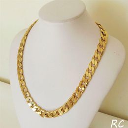 Necklace 18k Mens Classic Gold 10mm Real 23 6inch Chain Solid Yellow Heavy285H