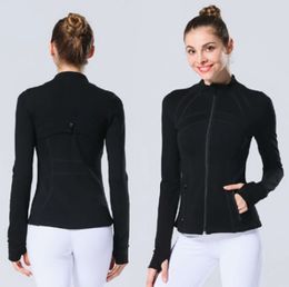 Lu Yoga Jacket Women's Define Workout Sport Coat Fitness Quick Dry Activewear Top Solid Zip Up Sweatshirt Sportwear Hot Sell
