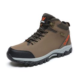 Boots Men's Plush and Thick Winter Snow Waterproof Leather Sports Shoes Outdoor Allseason Hiking Work Sizes 3647 230922