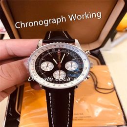 A brand-new B-LS super Quality Watches 43mm Chronograph Working Transparent CAL 7750 Movement Mechanical Automatic Men Watch Wris281S