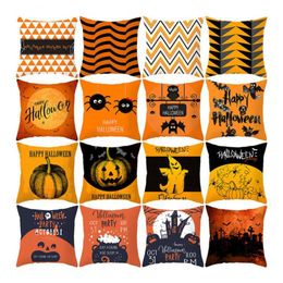 CushionDecorative Pillow Halloween Decoration For Home Cartoon Pumpkin Bat Ghost Pillowcase Horror Party Supplies Accessories Ornament 230922