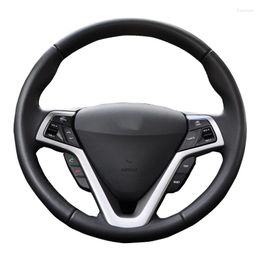 Steering Wheel Covers Customised Original DIY Car Cover For Veloster 2011-2023 Fibre Leather Hand Sewing Braid