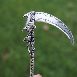 Hair Clips Gothic Scythe Stick Pin Occult Magic Pagan Witch Wiccan Fantasy Accessories
