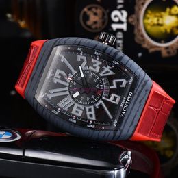 To p quality quartz movement men watches carbon Fibre case sport wristwatch rubber strap waterproof watch date251w