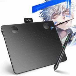 Graphics Tablets Pens Parblo A640 V2 6*4 Inch Graphics Tablet Large Active Area Professional Signature USB 8192 Pressure Battery-free Pen New Arrival L230923