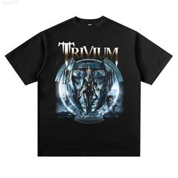 Trivium Rock Band Rock Printed T-shirt Short Sleeve Loose High Street Vintageuj26