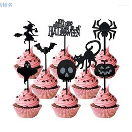 Forks 8Pcs PS Halloween Ghosts Pumpkins Witches Pattern Cake Plugin Integrate Into The Festive Atmosphere Birthday Party Decoration