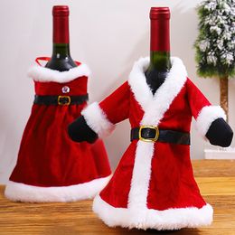 Other Event Party Supplies 21Pcs Christmas Wine Bottle Cover Set Clothes Dress Ornaments Bags Xmas Gifts For Year Dinner Table Decoration 230923