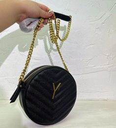 Shoulder Bags Circular Mini Handbag Zig Zag Chain Crossbody Clutch Bags Classic Shoulder Bags Coin Purse Leather Barrel-shaped Hand