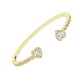 New Open Adjusted Size bracelet Drop Heart Arrow Cz Cubic Zirconia Paved Bling Fashion Lover Women Wedding Band Cuff Bangle Bracel223R