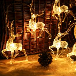 Christmas Decorations 1.5m LED Sika Deer Light String Elk shaped Oranments Xmas Tree Merry Decor For Home Happy Year 230923