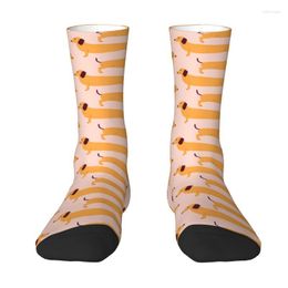 Men's Socks Novelty Printed Puppy Dachshund For Women Men Stretchy Summer Autumn Winter Sausage Dog Crew