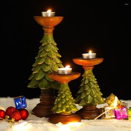 Portacandele in resina Porta albero di Natale Figurine Decorazione Candeliere Artigianato Interno di casa Soggiorno Decorazione del desktop Articolo