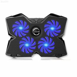 Laptop Cooling Pads Laptop Cooling Pad 12"-17" Cooler Pad Chill Mat 4 Quiet Fans Ventilador Usb Adjustable Mounts Laptop Stand Height Angle L230923