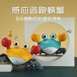 ElectricRC Animals Children's Big Crab Toys Will Crawl Electric Induction Automatic Dodging Things Steering Baby Move Walk Rechargeable 230922