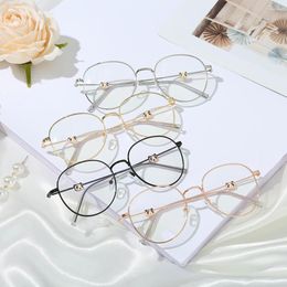 Sunglasses Fashion Cute Retro Anti Blue Light Glasses Panda Decorative Spectacles Metal Frame Comfortable Transparent Eyewears For Women