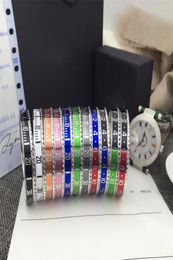 Italian Style 316L Stainless Steel cuff bracelet Speedometer Official Bracelet bangles Men silver plated Fashion Jewellery 12 colors7424609