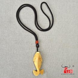 Pendant Necklaces GX094 Yak Bone Fish Women Necklace Hawaii Yellow Long Handmade Jewellery