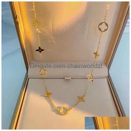 Classic Design Cute 4 Leaf Clover Necklace Luxury Women 18K Gold Bracelets For Gift Drop Delivery Dhyjg