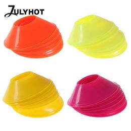 Balls 10pcs Soccer Training Sign Dish Pressure Resistant Cones Marker Discs Marker Bucket Football Training Sports Saucer 230922