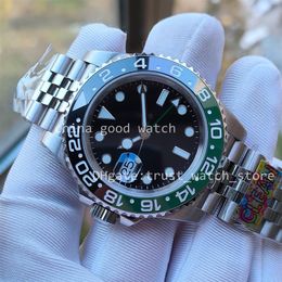 Watch of Men 904L Steel Black Blue Sprite Green Ceramic Bezel Watches Clean Factory Cal 3285 Automatic Movement Wristwatches Water253E