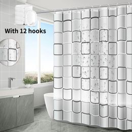 Shower Curtains Waterproof Shower Curtain Mildew Proof Durable Bathroom Screens With Hook Modern Printed Bathtub Curtains Bathroom Accessories 230923