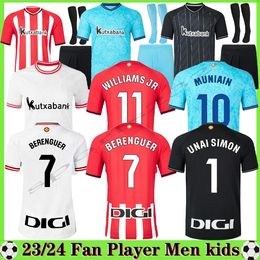 23 24 Club Bilbao Soccer Jerseys BERENGUER 2023 2024 MUNIAIN Athletic WILLIAMS JR Football shirt RAUL GARCIA VILLALIBRE camiseta Sancet GK UNAI SIMON Men Kids