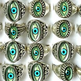 Whole 30 Mix Eyeball Ring Unique Design Evil Eyes Silver Rings Vintage Men Women Punk Rocker Cool Bands Man Boy Jewellery Favor2729