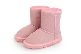 Stivali da neve caldi unisex Boby Child Castagna Stivali in pelle autentica scarpe impermeabili