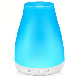 1pc Essential Oil Diffuser, Upgraded Diffusers For Essential Oils Aromatherapy Diffuser Cool Mist Humidifier With 7 Colours Lights 2 Mist Mode Waterless Auto Off