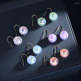 Stud Earrings 2023 Fashion Blue Pink Colorful Imitation Pearl For Woman Wedding Party Friends Gifts Women's Hook Jewelry