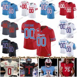 2023 Custom Houston Cougars Football Jersey Nathaniel Dell Jr. Clayton Tune Ed Oliver Ta'Zhawn Henry Wilson Whitley Jett Huff Brandon Campbell James Fullbright III