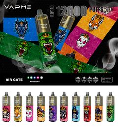 Original SIDIA VAPME KING 12000 Puffs Disposable E-cigarettes RGB Light Rechargeable Battery 0% 2% 3% 5% 18 Colours Optional 12K Big Cloud Mesh Coil