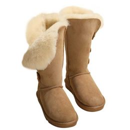 Long Snow Boots Winter New Tall Brown Round Head Velvet Thickened Plush Cotton Shoes 092823