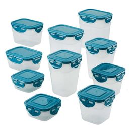 Sushi Tools Stacking Food Storage Container Set 20Piece Teal Lids Rice shaker maker Maqui 230922