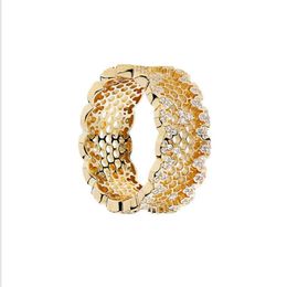 desigenr women Jewellery CZ ring S925 sterling silver rings for women 18K plated gold Colour honeycomb rings fashion of ship256y