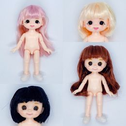 Dolls 17cm Doll 18 BJD Doll Multicolor Hair Cute Doll Joint Moveable Doll Kids Girls Doll Toy Gift 230922