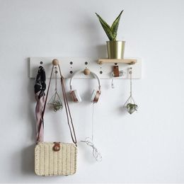 Hooks Porch Row Hook Wall Hanging Clothes Bag Key Creative Wooden Pendant Hanger In The Door