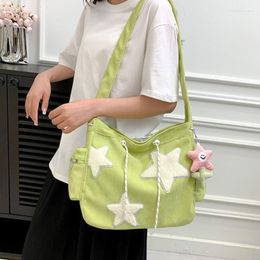 Evening Bags Women Star Corduroy Crossbody Bag Casual Tote Lady Simple Pink Green Black Capacity Shoulder Girl Travel School Bookbag Handbag