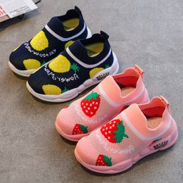 Sneakers Autumn Children Knitted Casual Shoes Breathable Cute Girls Boys Slipon School Tenis Soft Nonslip Kids Shoe 230923