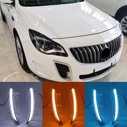 1Pair Car LED DRL For Buick Regal GS Opel Insignia 2010 2011 2012 2013 2014 2015 2016 Daytime Running Light with turn signal233u