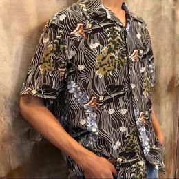 Men's Casual Shirts KAPITAL 2023 Summer Shirt Japanese Hawaiian Flower Piano Wave Print Comfortable Short Sleeve Cardigan Tops Tide