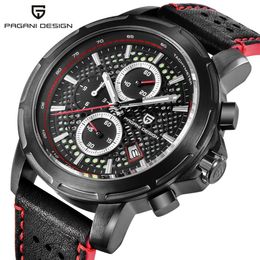 PAGANI Design Fashion Blue Big Dial Military Sport Watch Men Quartz Wristwatch Luminous Chronograph Clock Men reloj hombre331Q